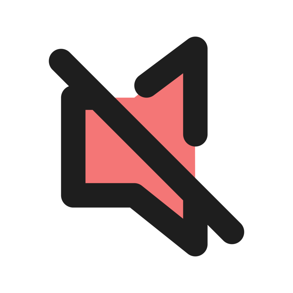 Mute flat color outline icon png