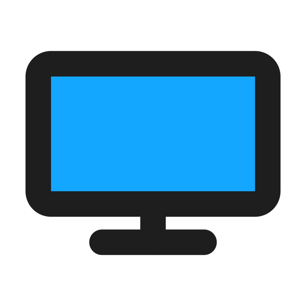 Monitor flat color outline icon png