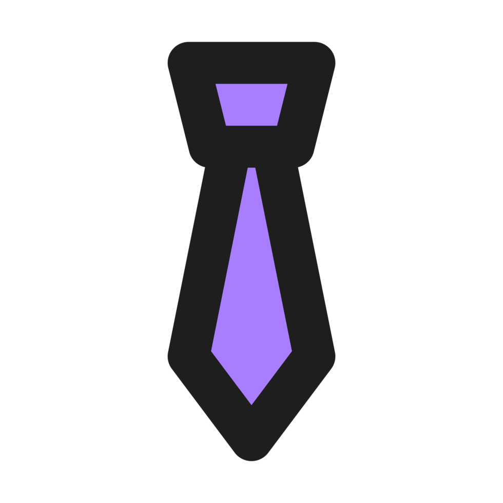 Necktie flat color outline icon png