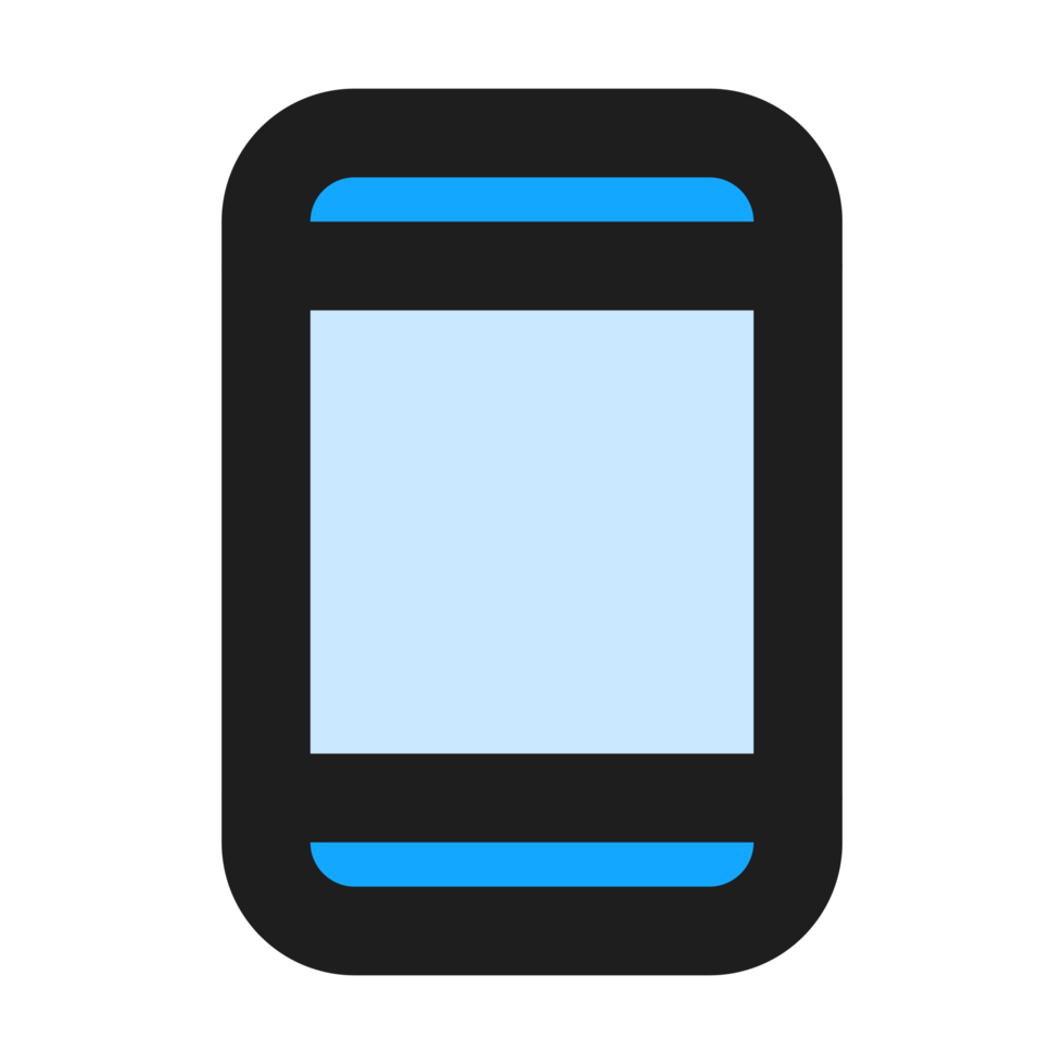 Phone flat color outline icon png