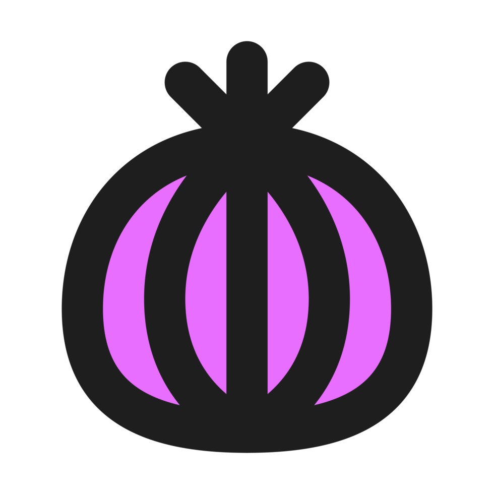 Onion flat color outline icon png