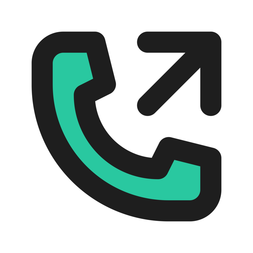 Outgoing Call flat color outline icon png