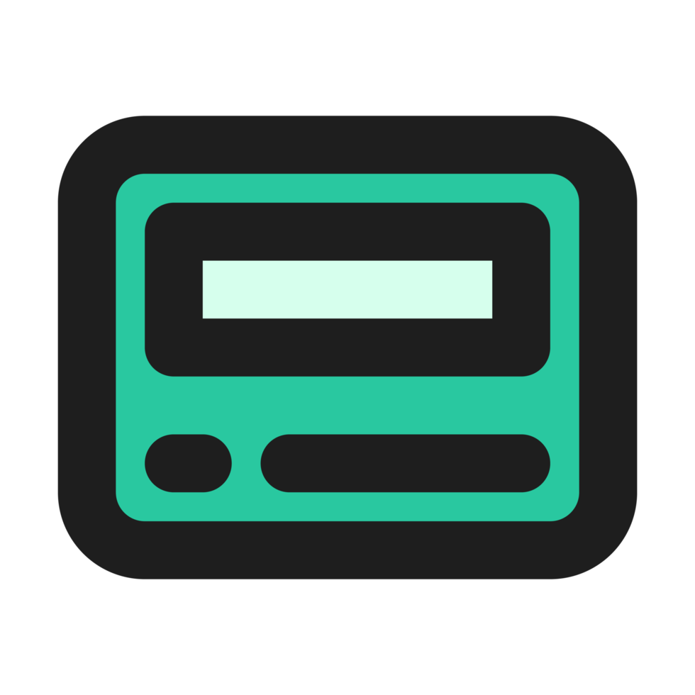 Pager flat color outline icon png