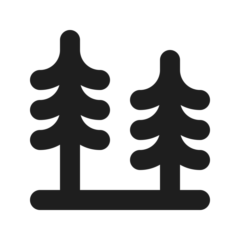 Pines flat color outline icon png