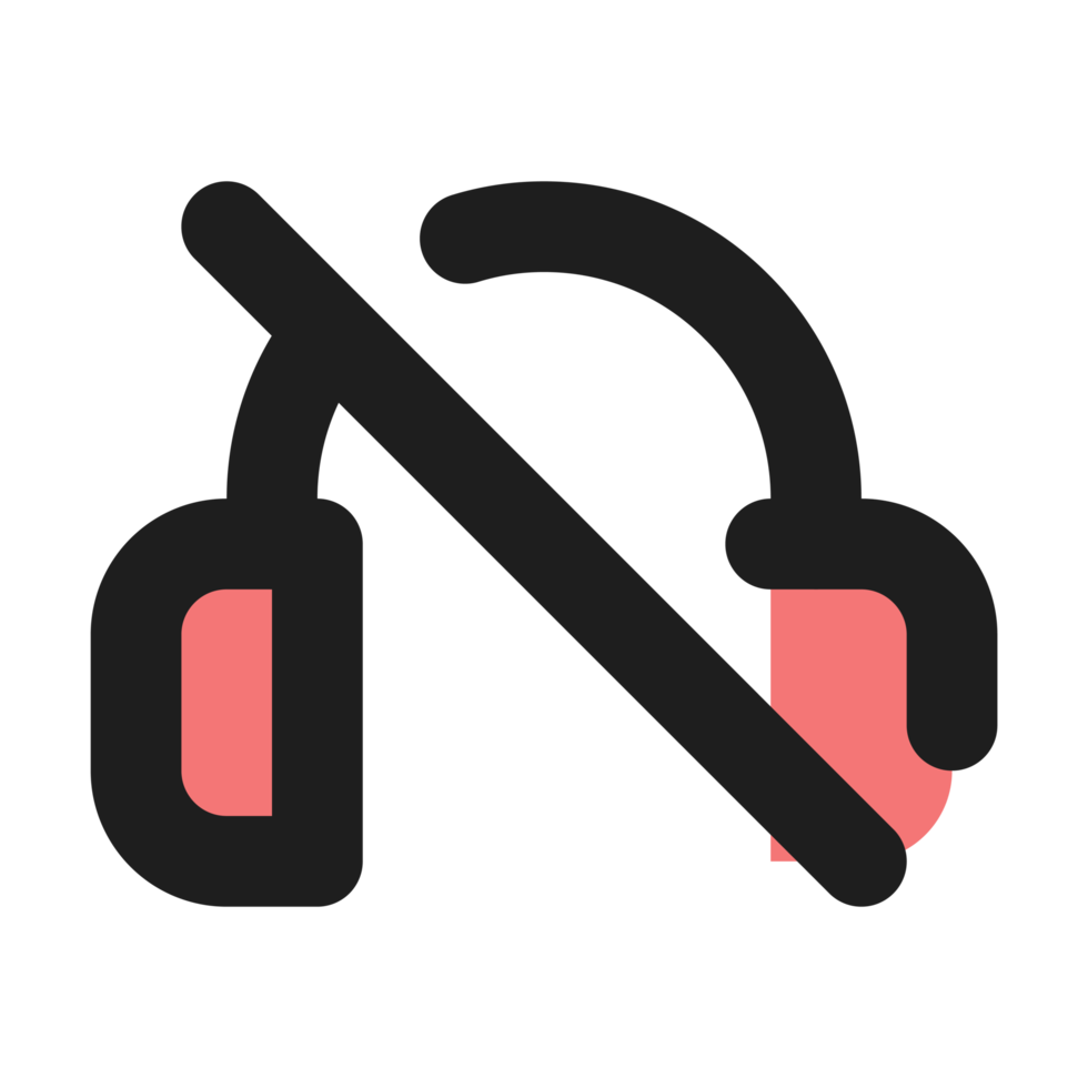 non casque de musique plat Couleur contour icône png