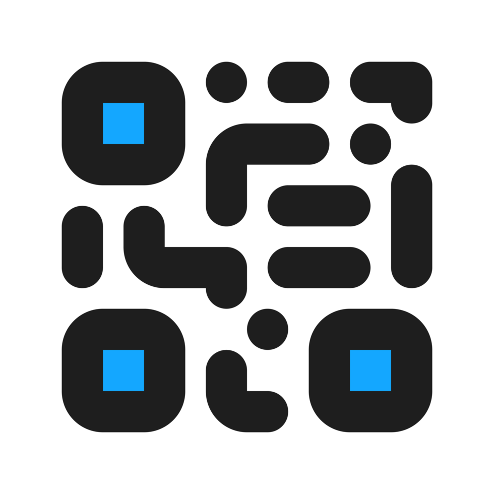 QR flat color outline icon png