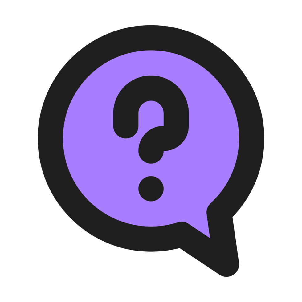 Question flat color outline icon png