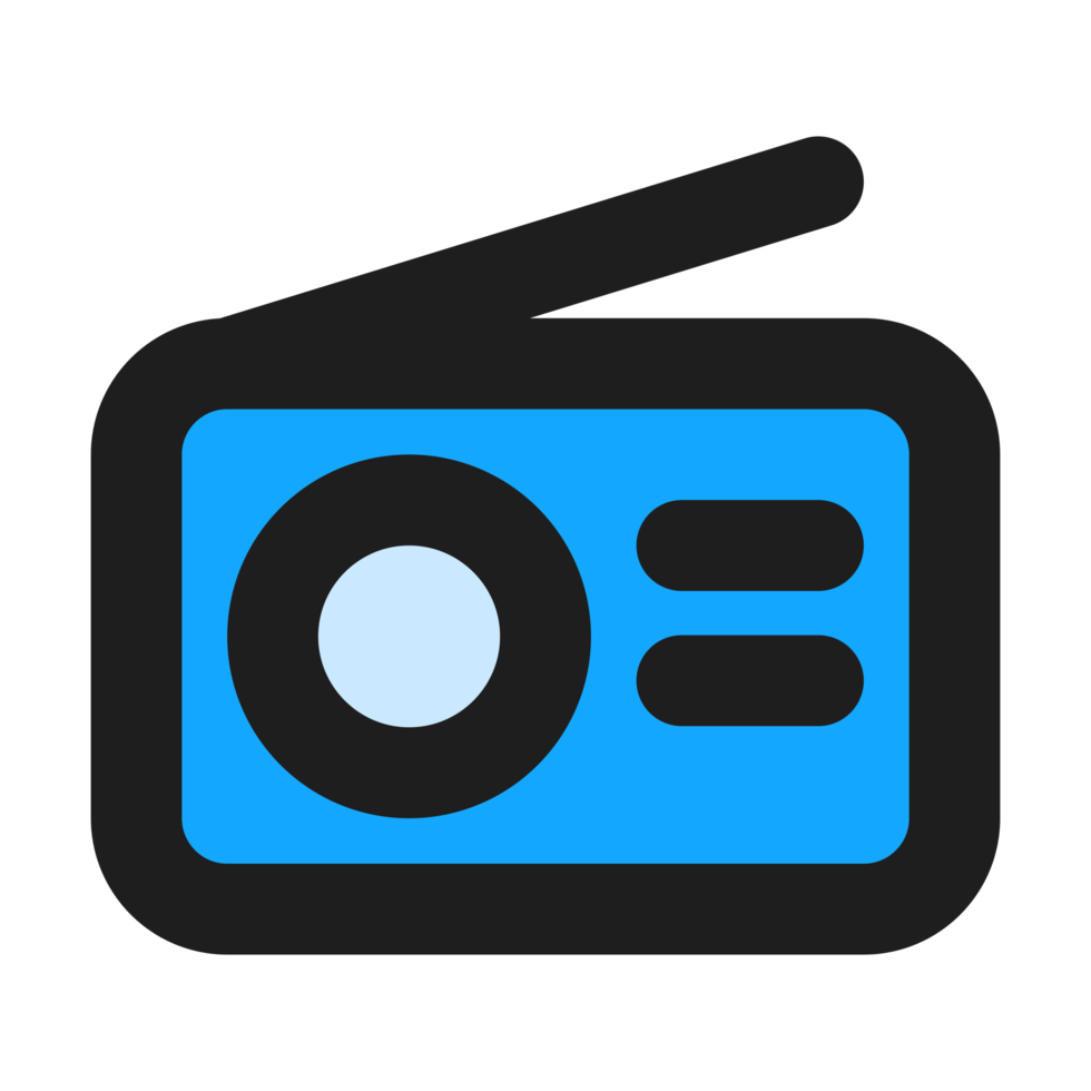 radio plano color contorno icono png