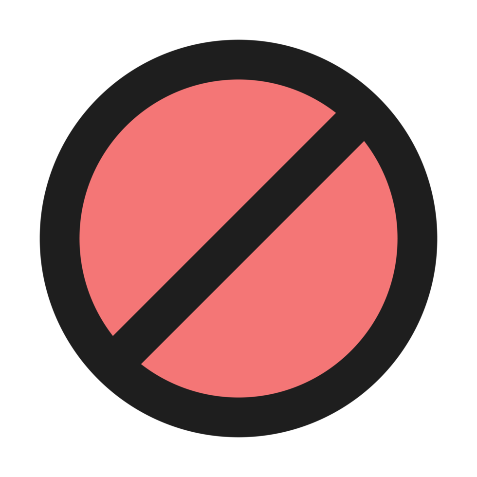 prohibir plano color contorno icono png