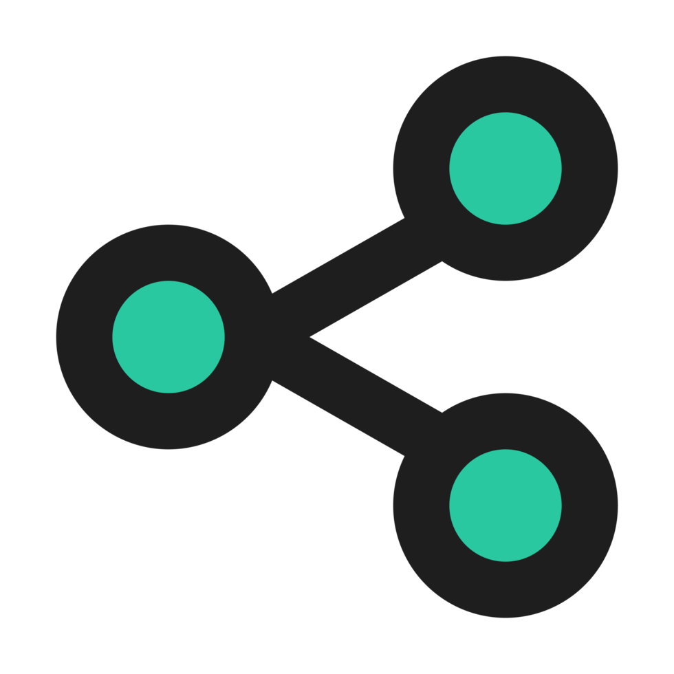 partager l'icône de contour de couleur plate png