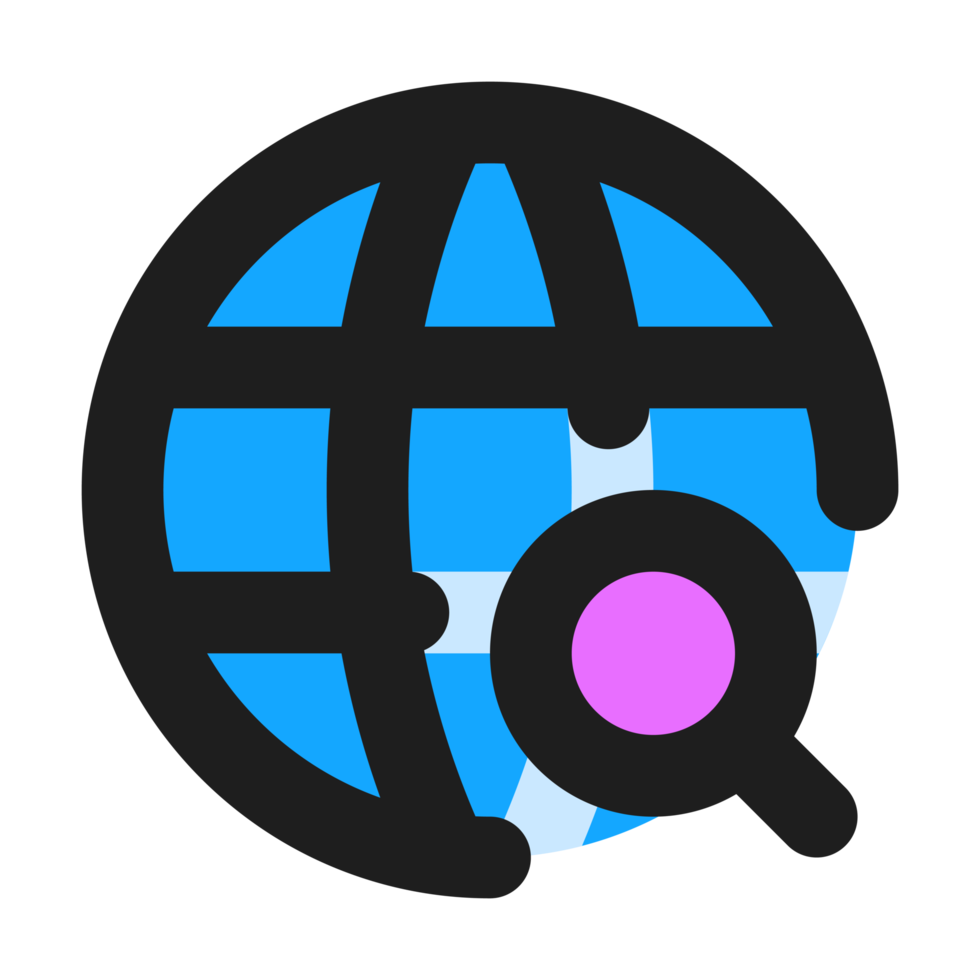 Search flat color outline icon png