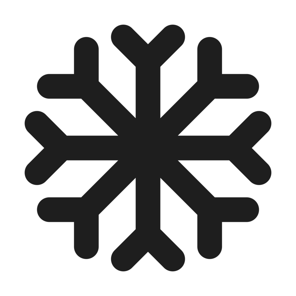 Snowflake flat color outline icon png