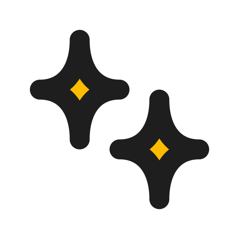 Sparkling flat color outline icon png