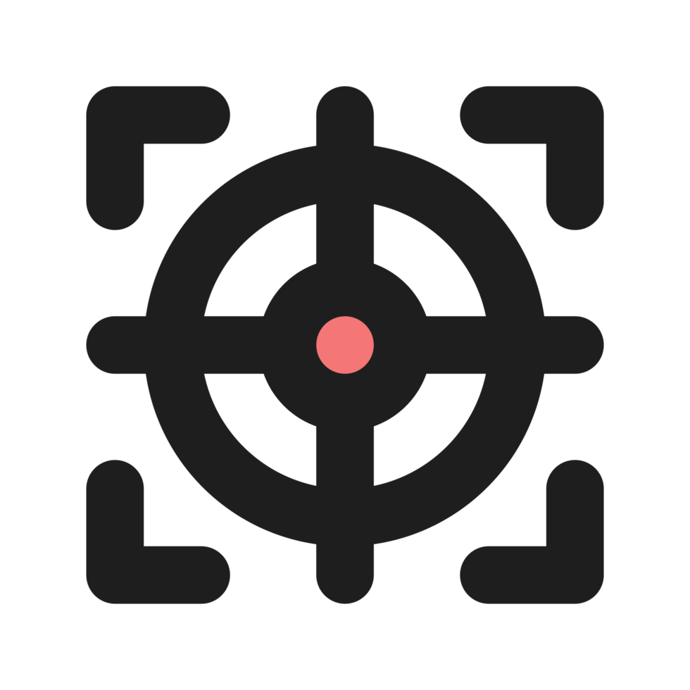 Target flat color outline icon png