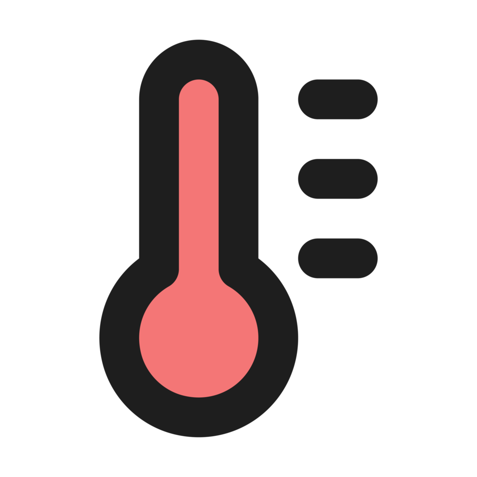ícone de contorno de cor plana de termômetro png