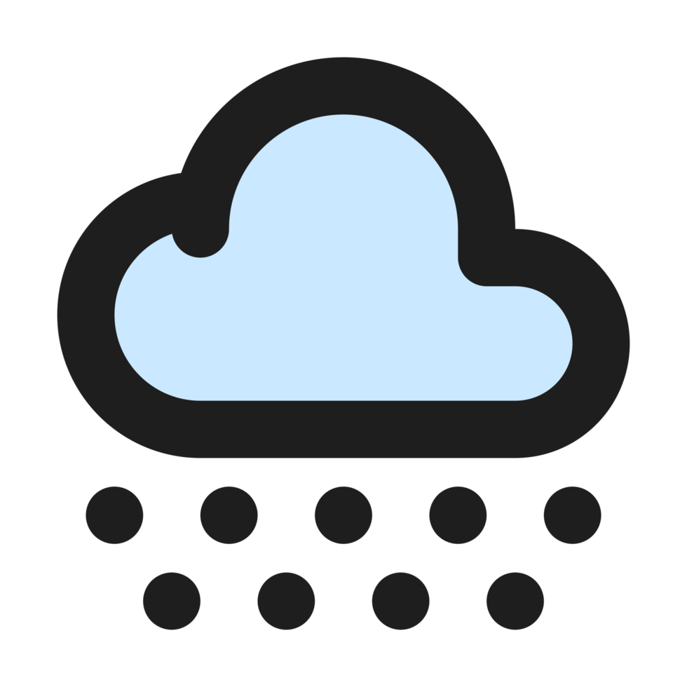 Snowy flat color outline icon png
