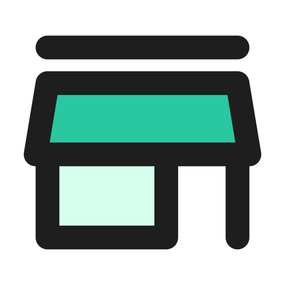 Store flat color outline icon png