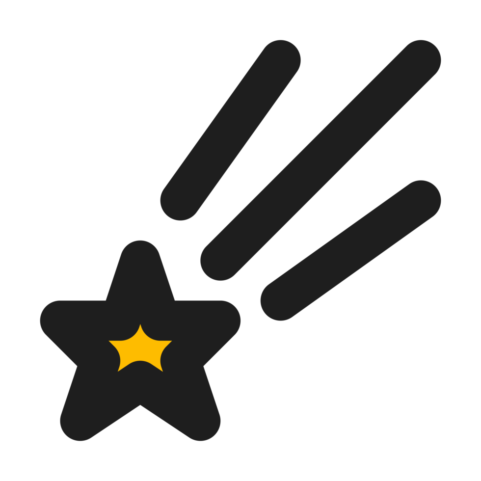 Star flat color outline icon png