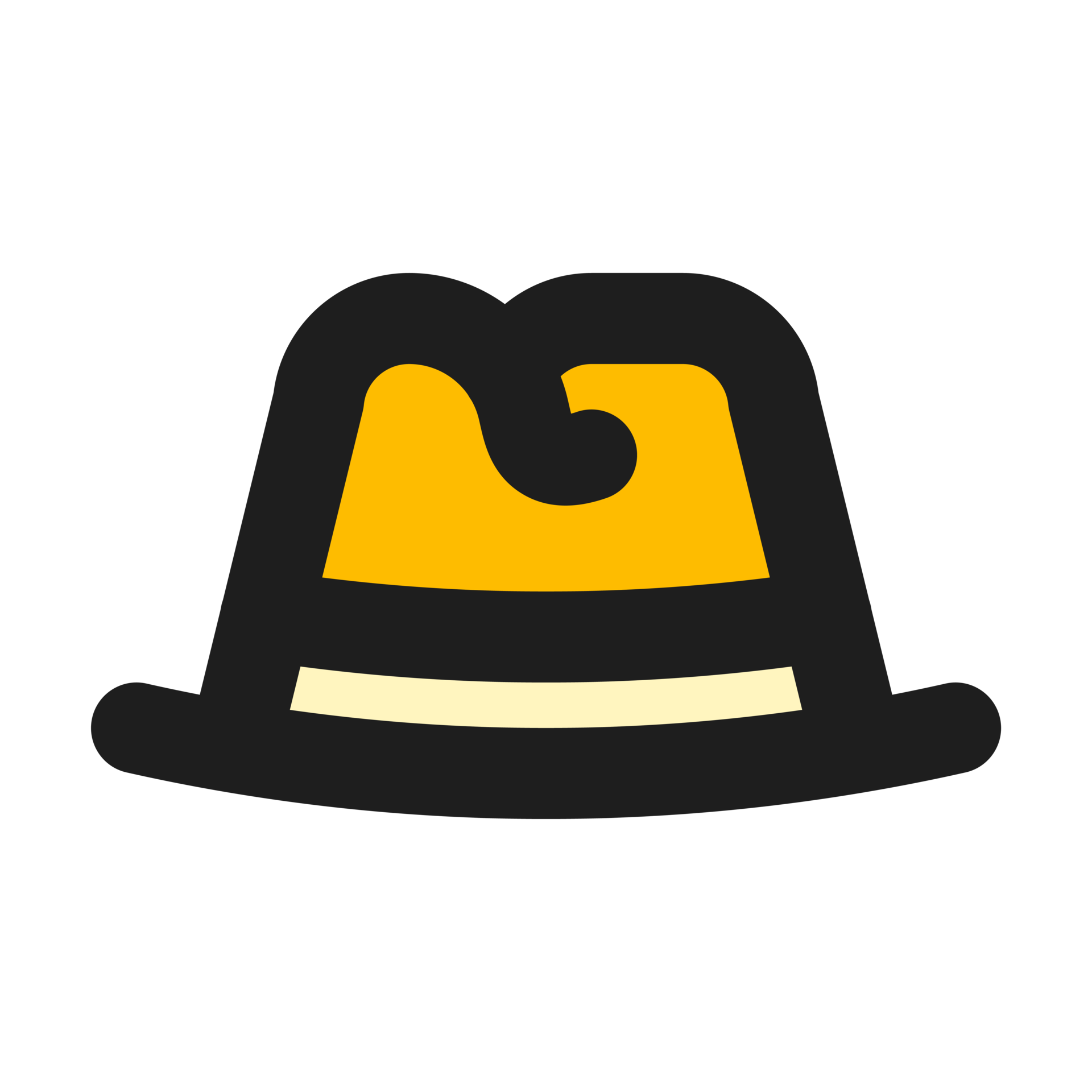 Free Trilby Hat flat color outline icon 19858923 PNG with Transparent
