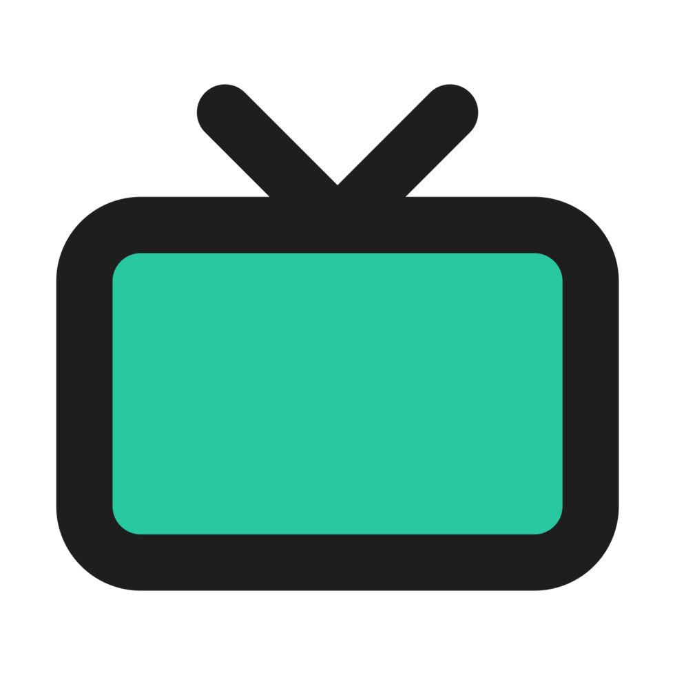 icono de contorno de color plano de tv png