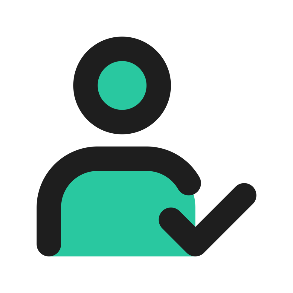 User flat color outline icon png