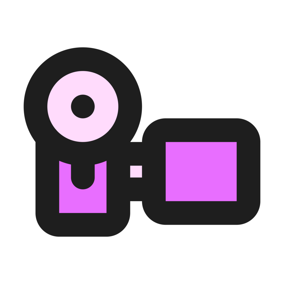 Video flat color outline icon png