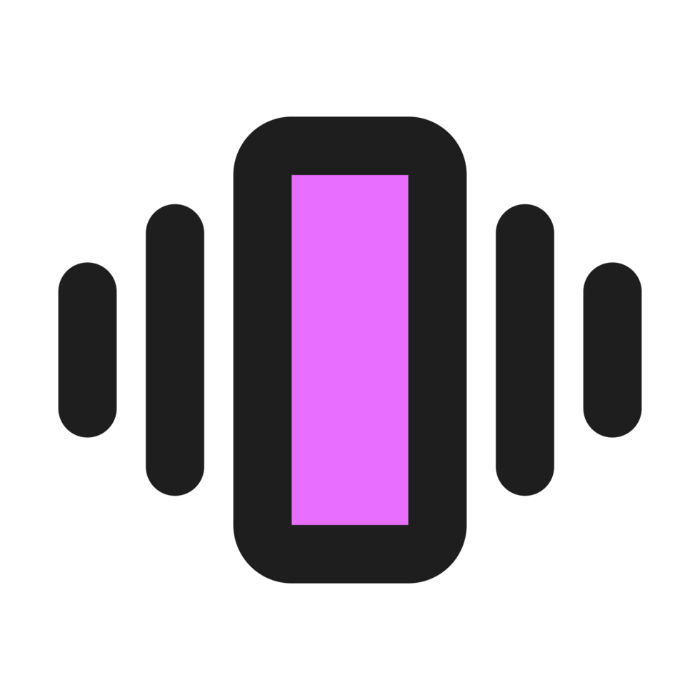 Vibration flat color outline icon png