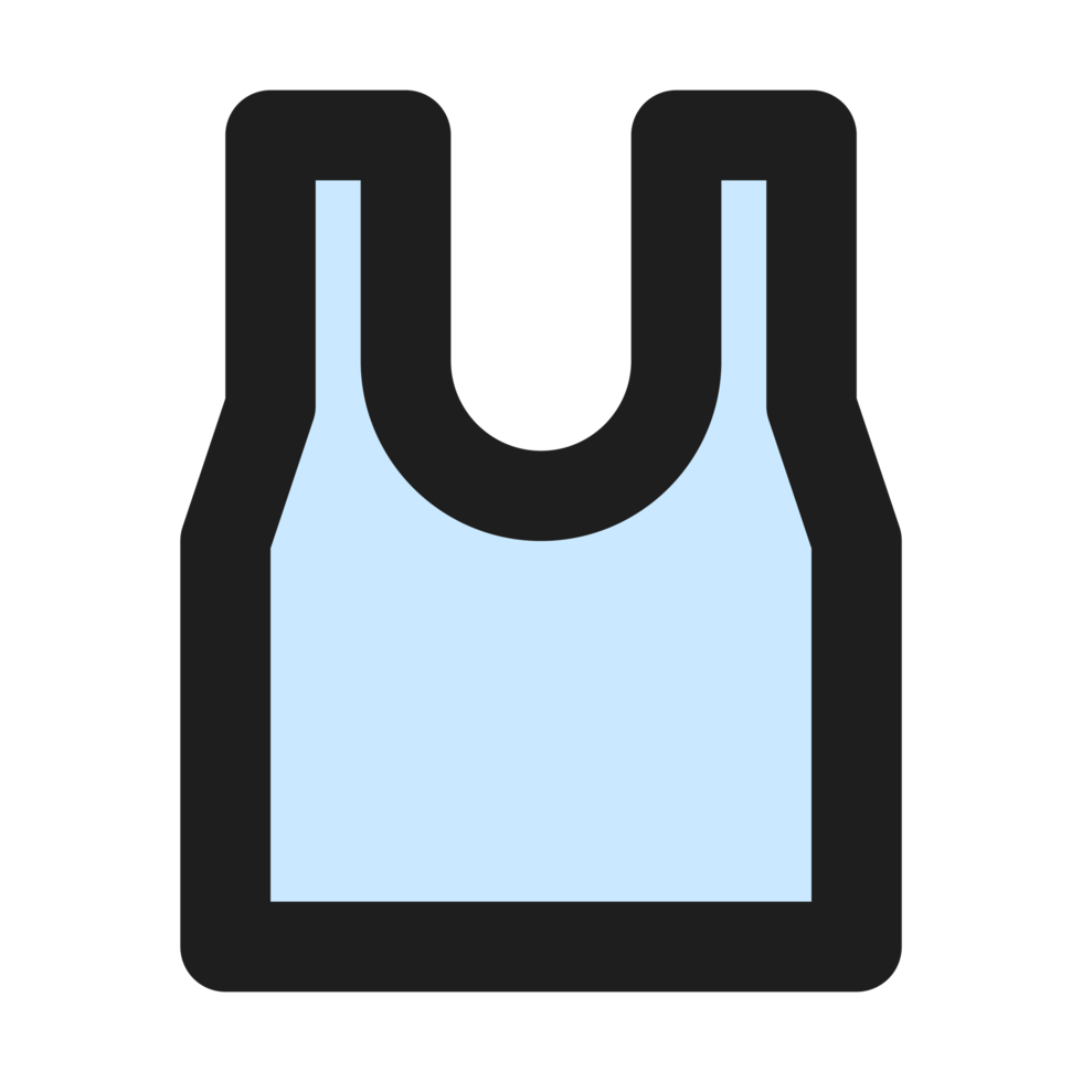 vest flat color outline icon png