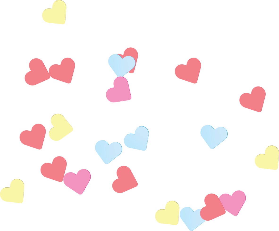 Little hearts PNG Clipart With Transparent Background for decoration of art file.