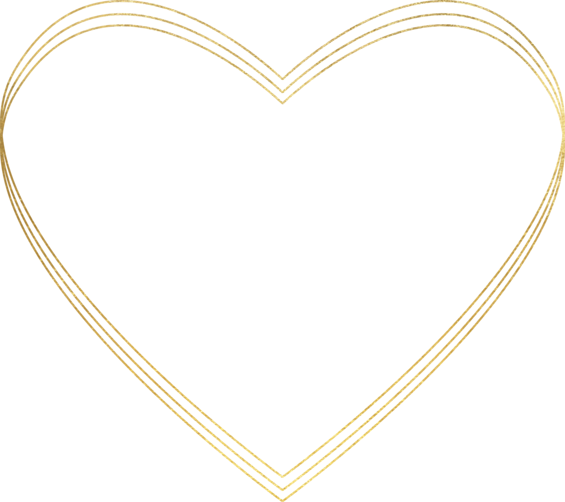 Gold hearts frame and border png