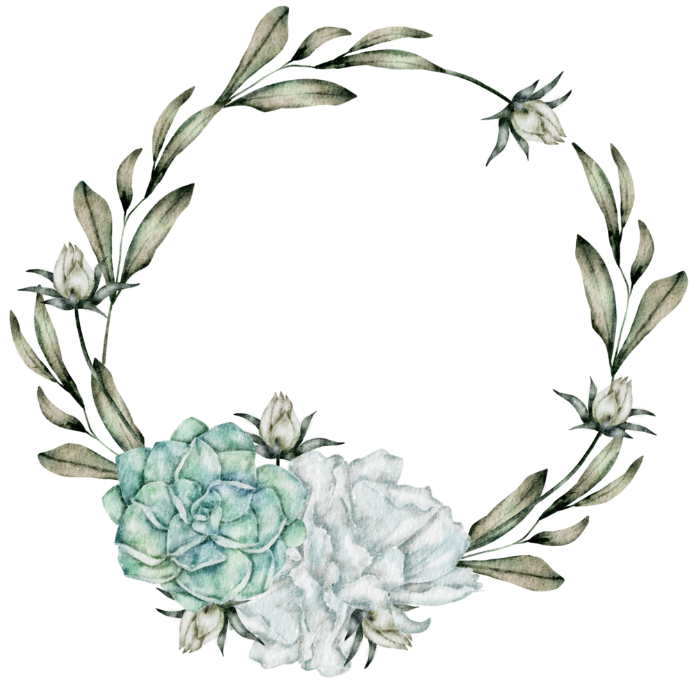 flower wreath watercolor png