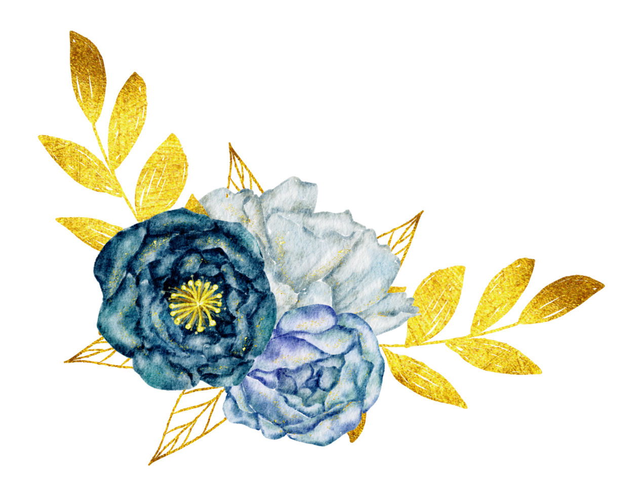 Floral bouquet and wreath watercolor png
