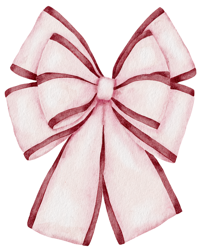 Ribbon bow ornament watercolor clipart png