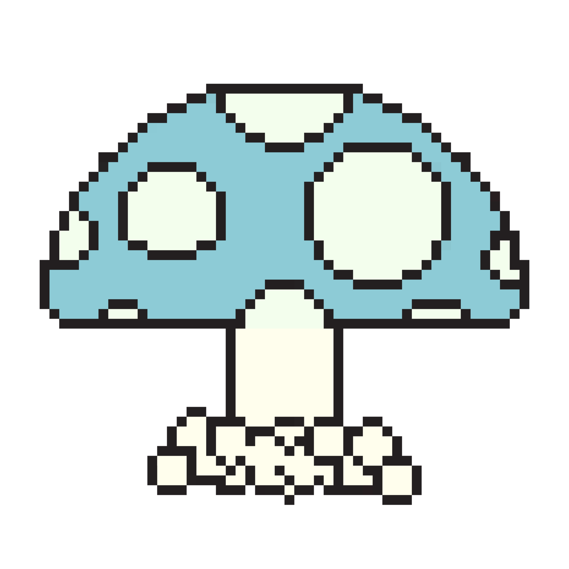 Pixel art mushroom cartoon retro game style. Pixel art, digital