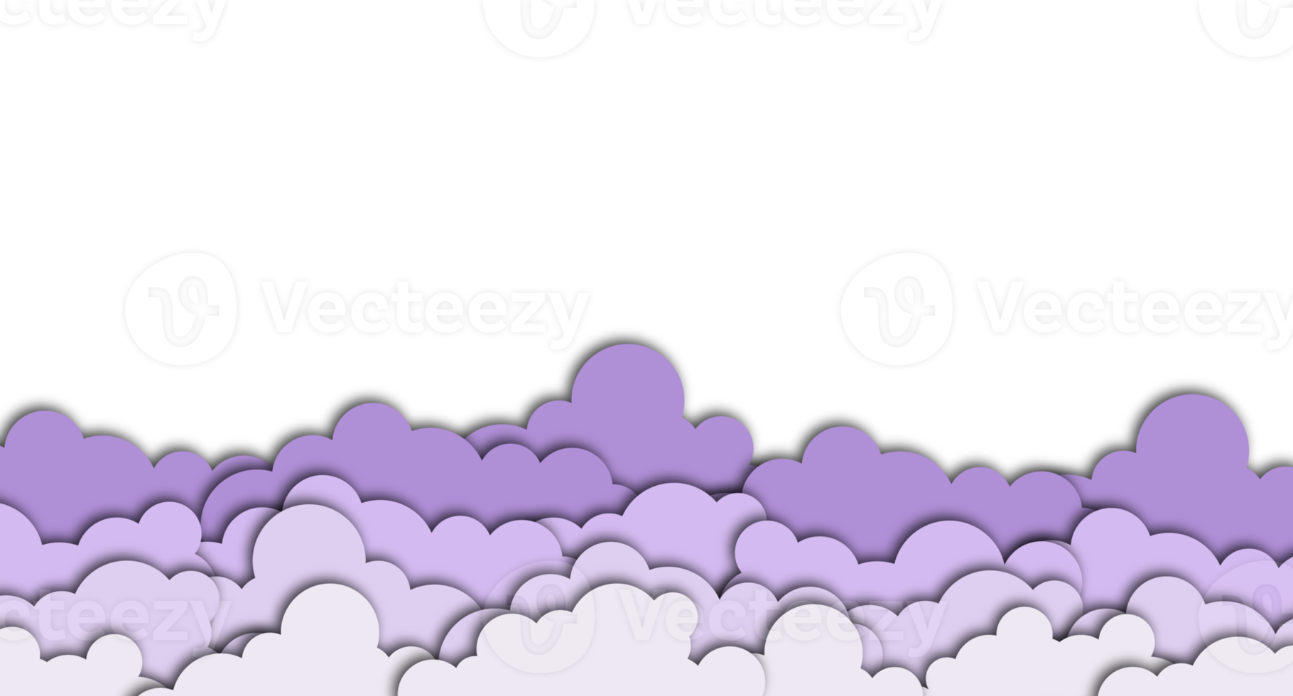 Cloudy paper art illustration. Sky with cloud background, vector ,illustration, paper art style, copy space for text. Transparent background. Png illustration
