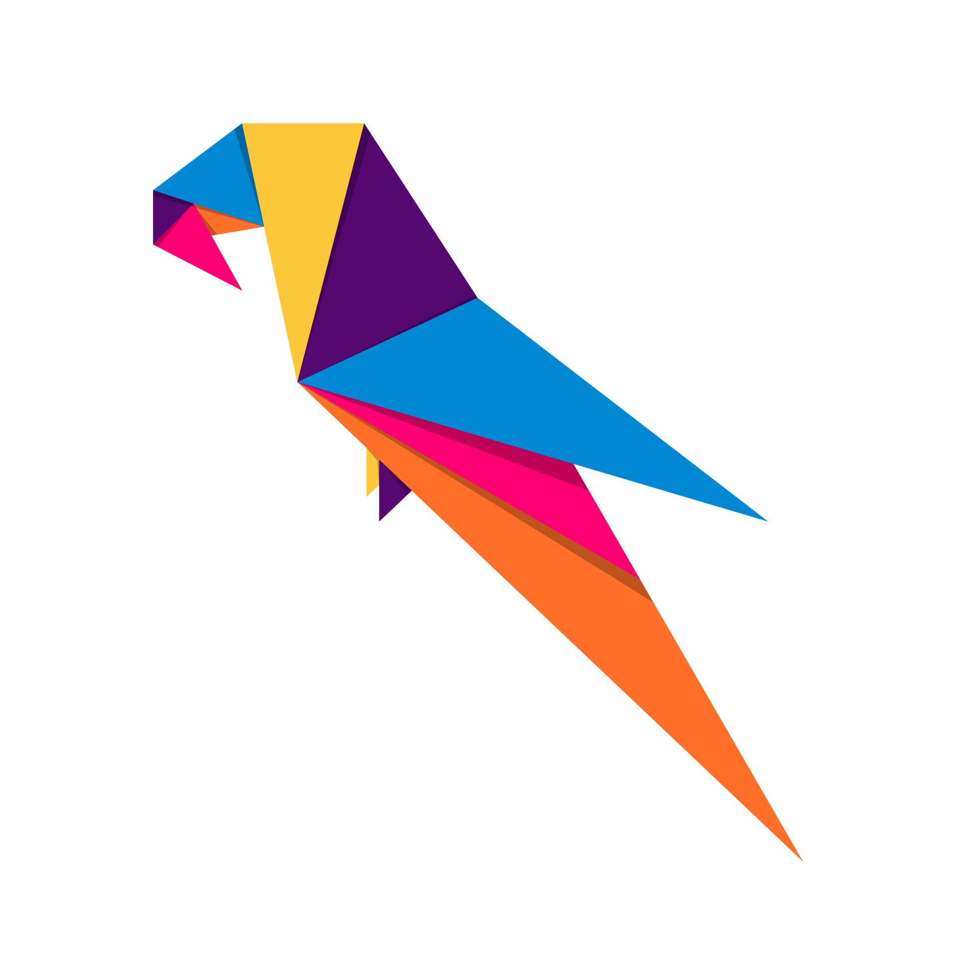 Bird origami. Abstract colorful vibrant bird logo design. Animal