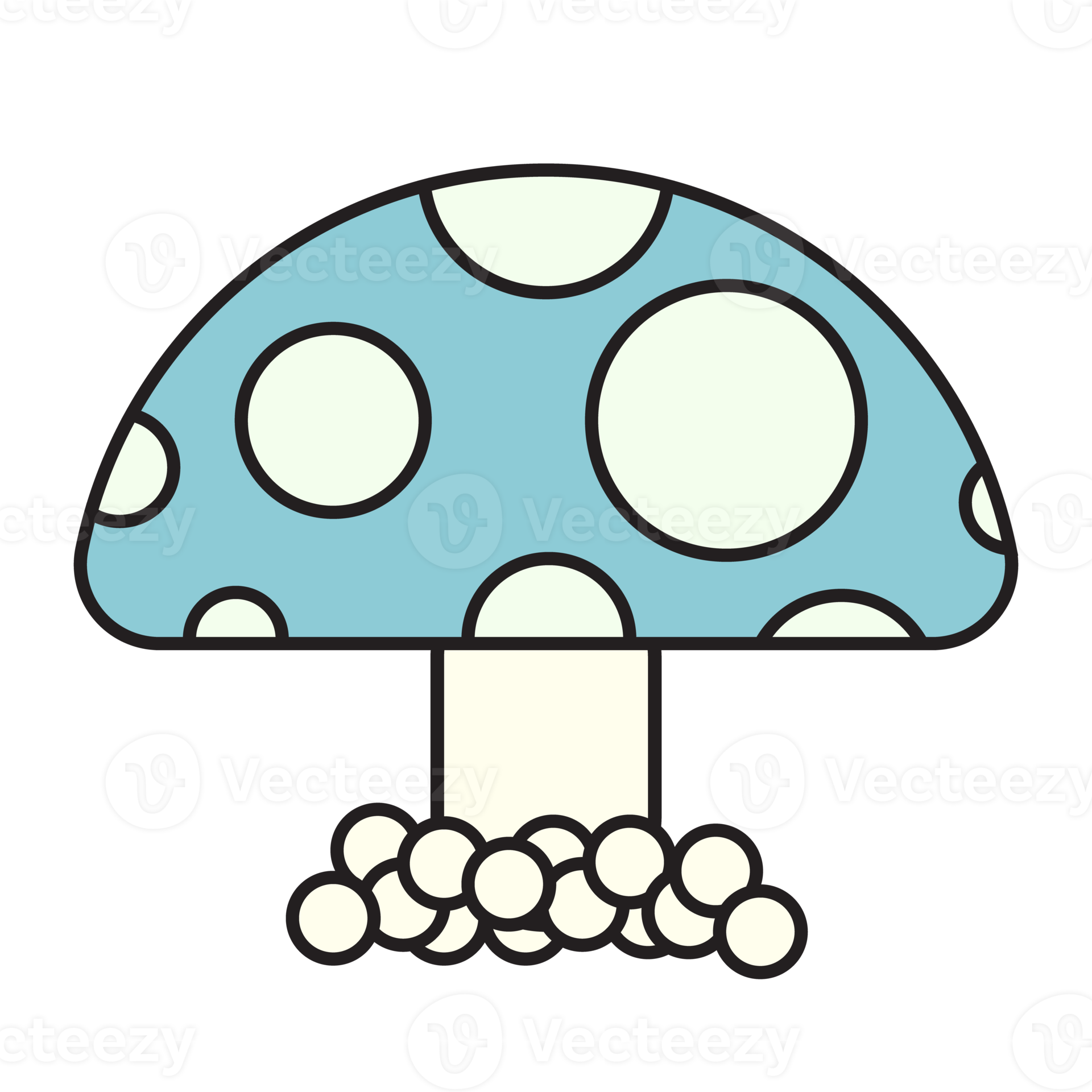 Cartoon mushroom isolated on background. Mushroom Illustration Icon