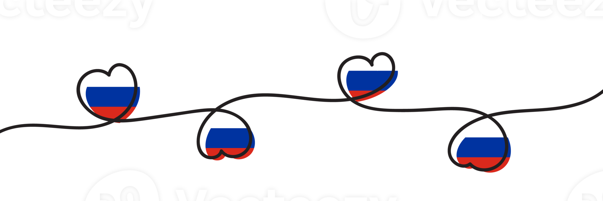 vlag van Rusland in hart vorm geven aan. Rusland nationaal symbool. transparant achtergrond. PNG illustratie