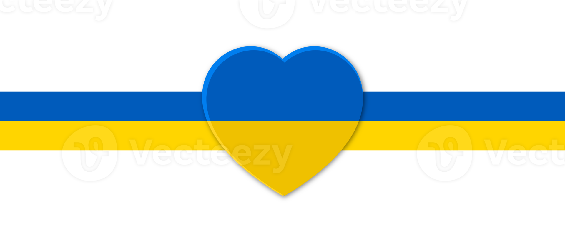 Ucraina cuore nazionale strisce bandiera. trasparente sfondo. illustrazione png