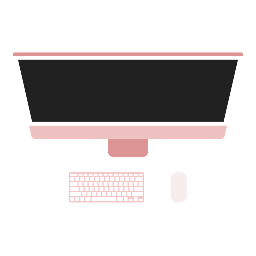 Computer or PC desktop, computer desktop with keyboard and mouse. png