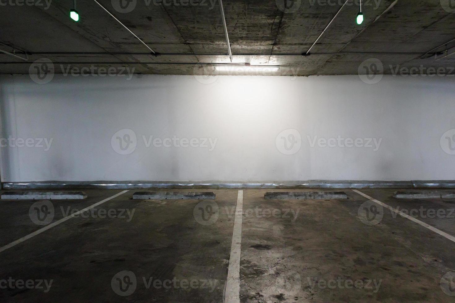 Empty car parking lot space interior photo