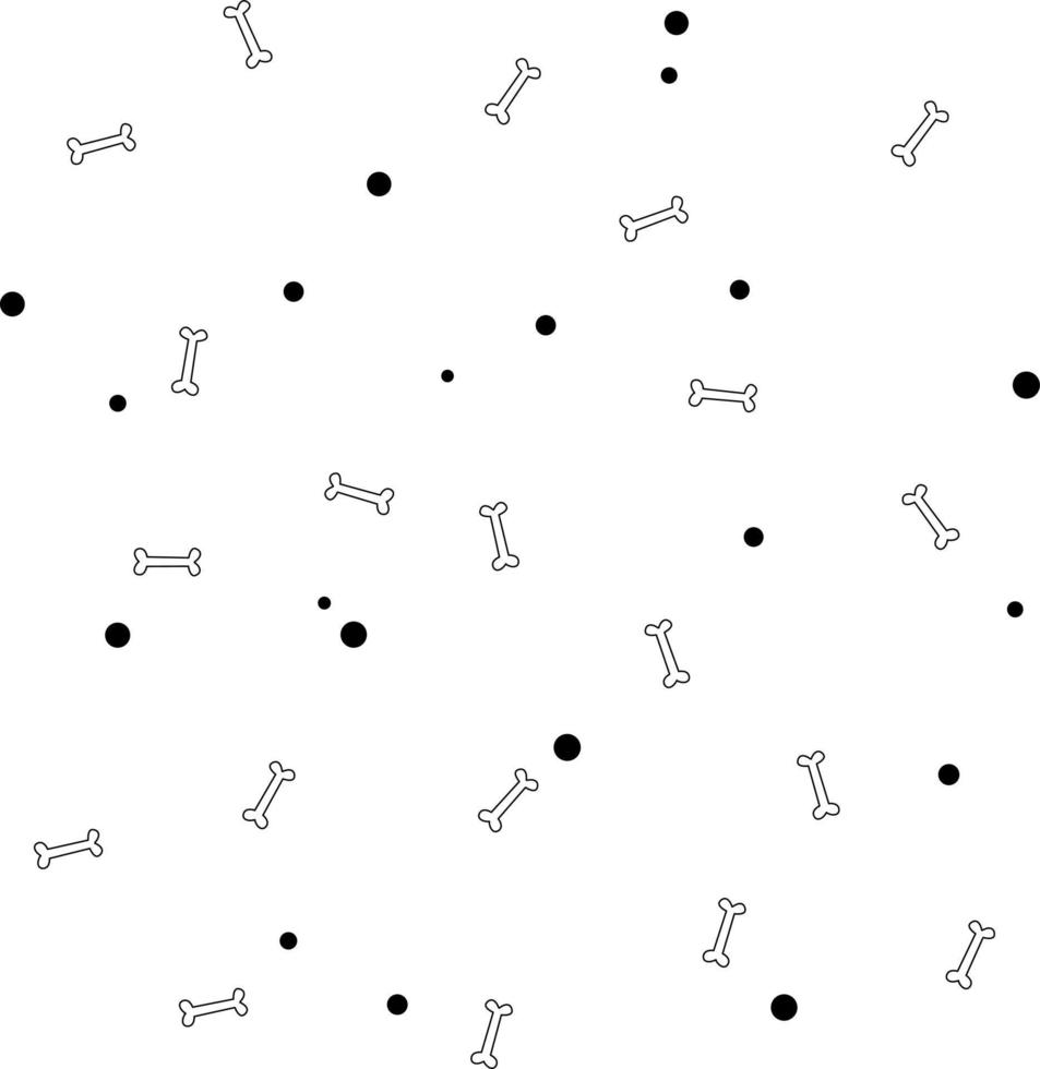 Halloween background with bones and dots. vector