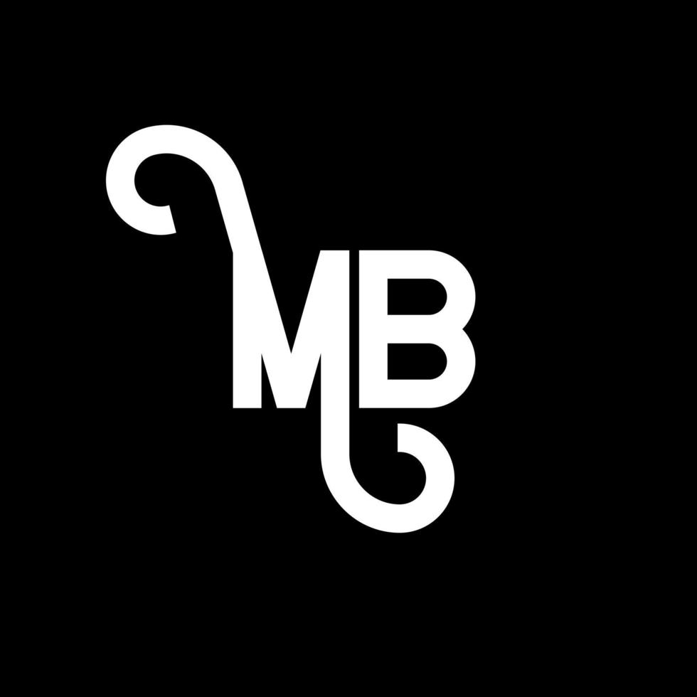 MB Letter Logo Design. Initial letters MB logo icon. Abstract letter MB minimal logo design template. M B letter design vector with black colors. mb logo