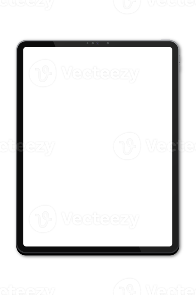 realistisch modellen tablet. tablet mockup verzameling. modern zwart tablet pc. apparaat voorkant visie. 3d tablet. transparant achtergrond. illustratie png