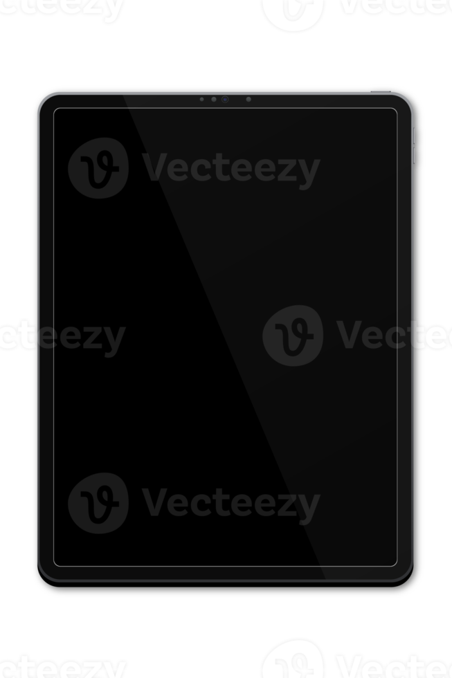 realistisch modellen tablet. tablet mockup verzameling. modern zwart tablet pc. apparaat voorkant visie. 3d tablet. transparant achtergrond. illustratie png