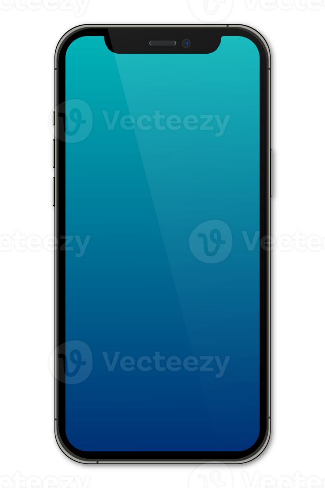 realistisk modeller smartphone med transparent skärmar. smartphone attrapp samling. enhet främre se. 3d mobil telefon med skugga. transparent bakgrund. illustration png