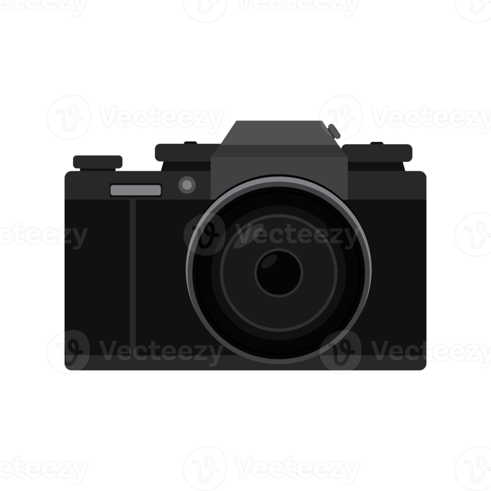 Camera Flat style. Camera isolated with flat style. Transparent background. Illustration png