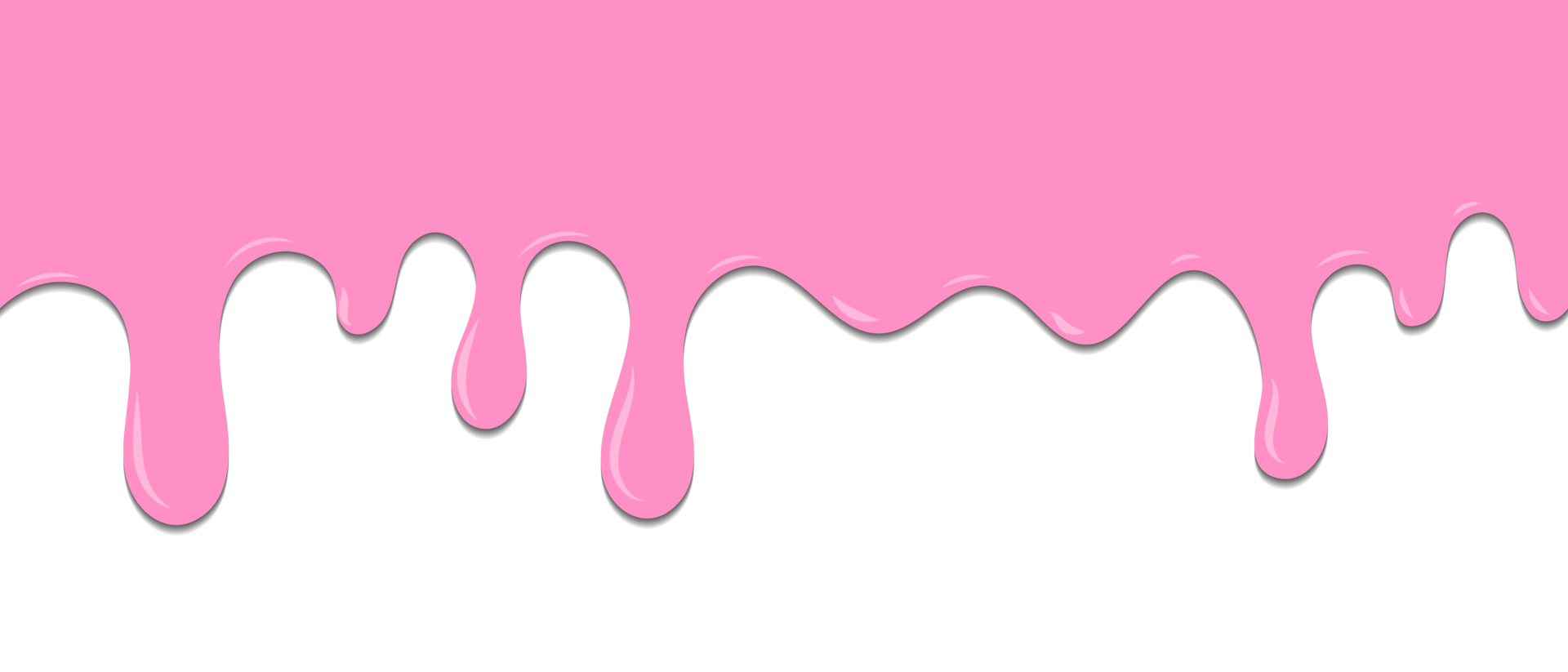 Seamless pattern of melted strawberry pink cream dripping. Dessert