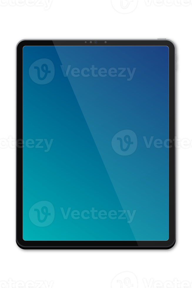 réaliste des modèles tablette. tablette maquette collection. moderne noir tablette pc. dispositif de face voir. 3d tablette. transparent Contexte. illustration png