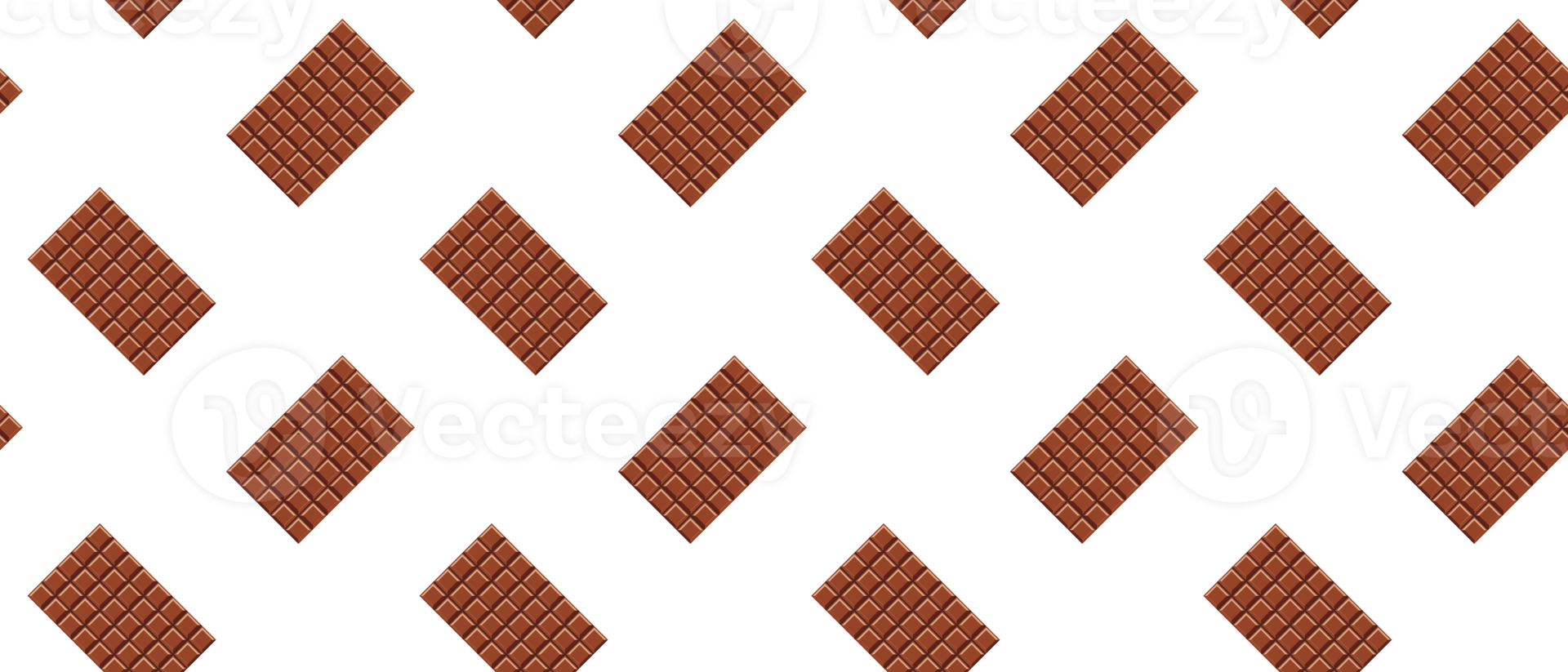 Chocolate bar cocoa dessert seamless pattern. Chocolate bar seamless pattern. Transparent background. Illustration png